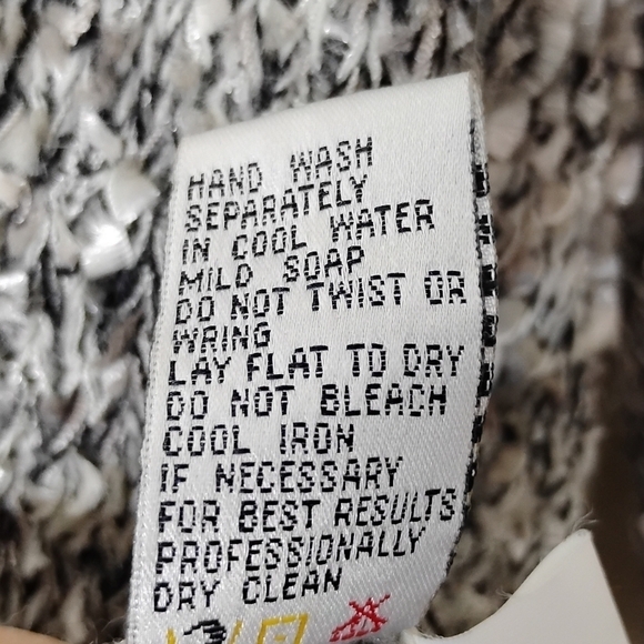 Ribbon Knit Tunic Sweater Size S Textured Portraits by Northern Isles Boho - Picture 9 of 9